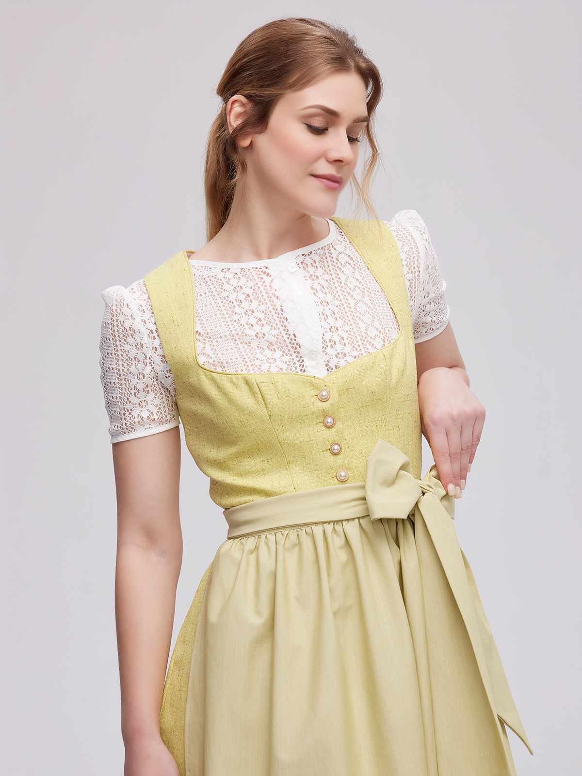 Elegantes gelbes 70 cm Dirndl