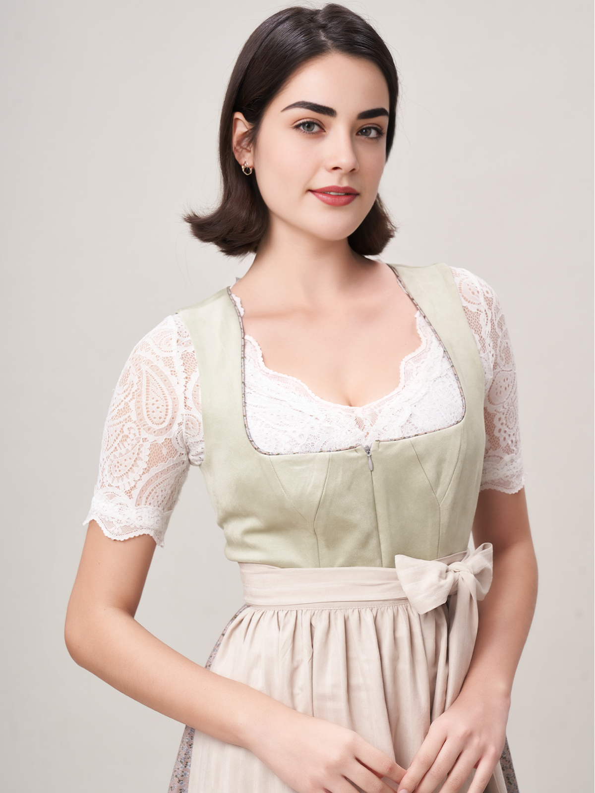 Grau Rosa Dirndl