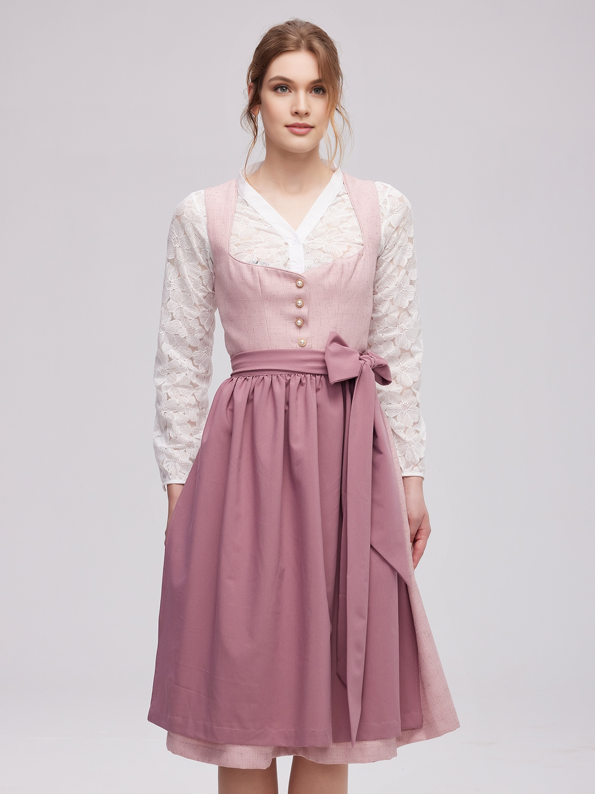 Prachtvolles Samt Dirndl in Rosa