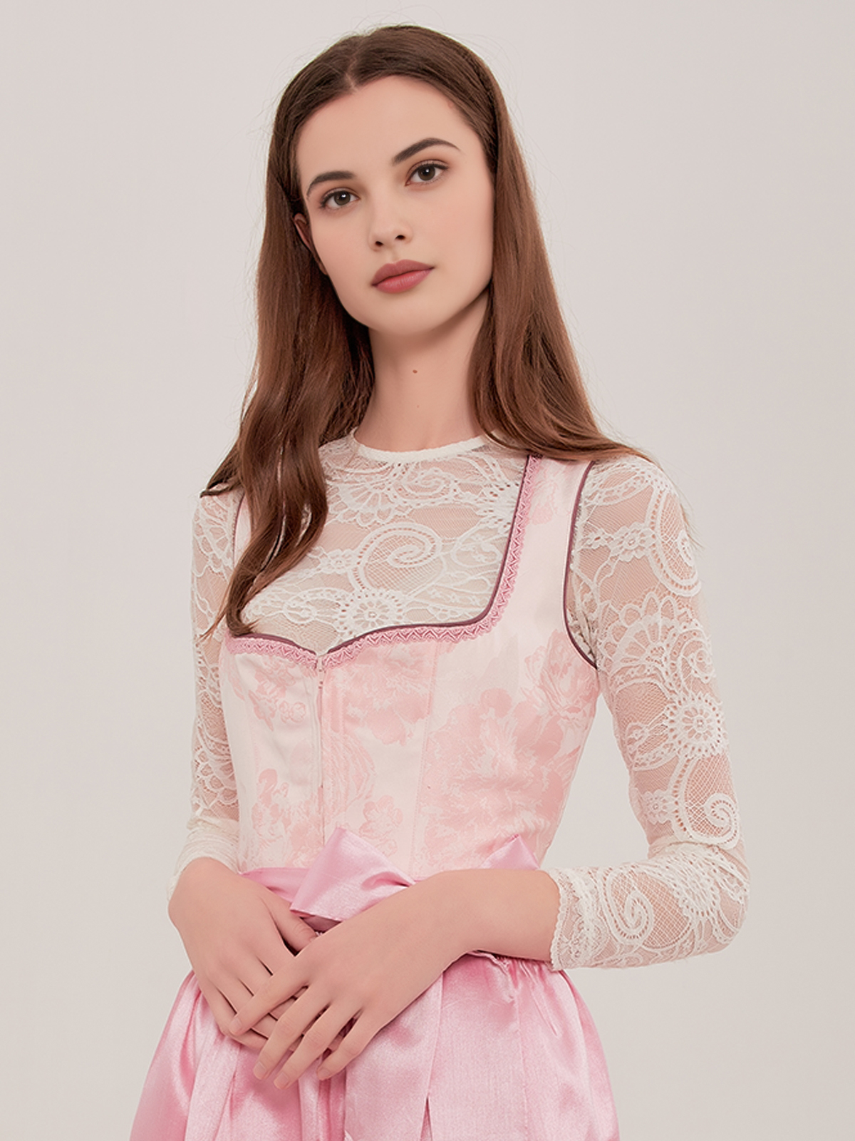 Dirndl mit Leder in Blau