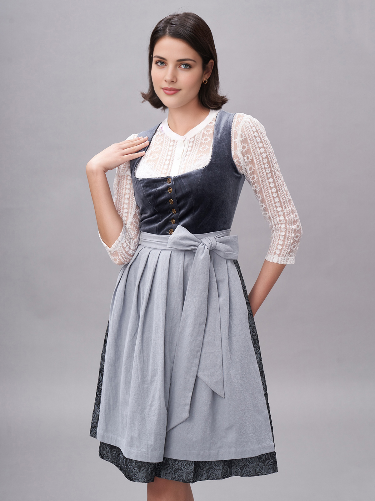 Dirndl waschbar in Blau