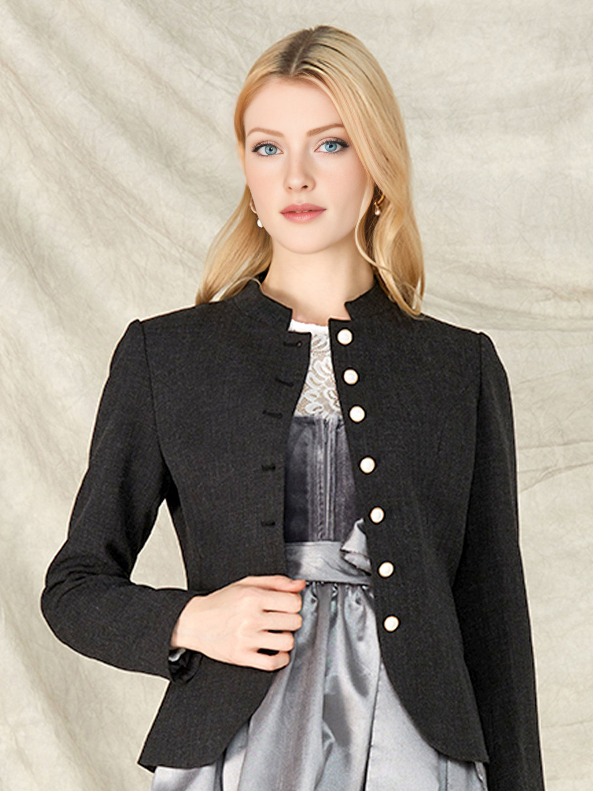 Alpenherz Dirndl Samt in Schwarz